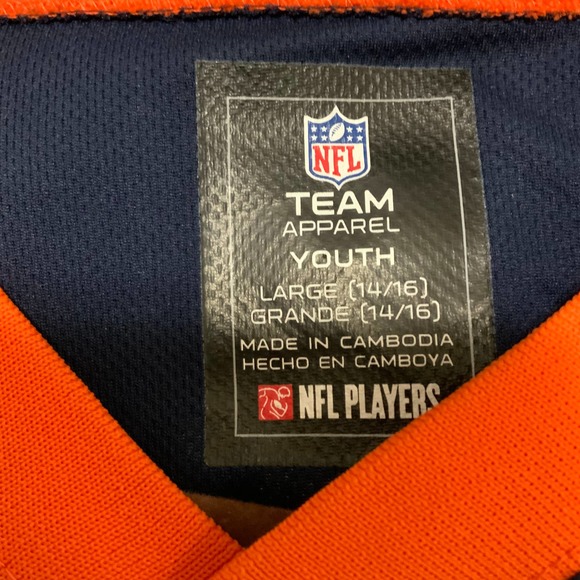 NFL Team Apparel Youth Jersey Tee Large Peyton Manning #18 Denver Broncos Navy - Picture 4 of 9